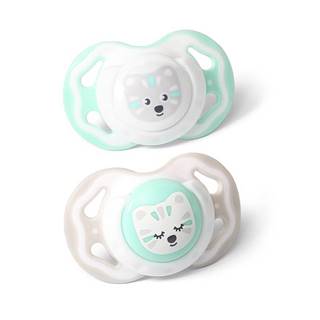 Cumlík okrúhly silikónový 2ks 6-18m+ mint