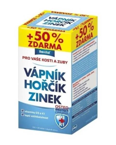 REVITAL Vápnik, horčík, zinok+ vitamín D3 a K1 100 + 50 tabliet