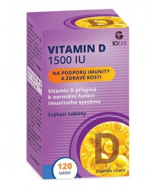 Vitamín D 1500 IU 120 žuvacích tabliet