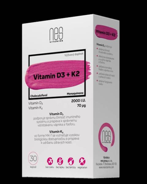 NESVITAMINS Vitamin D3 2000 I.U. + K2 70 µg 30 kapsúl