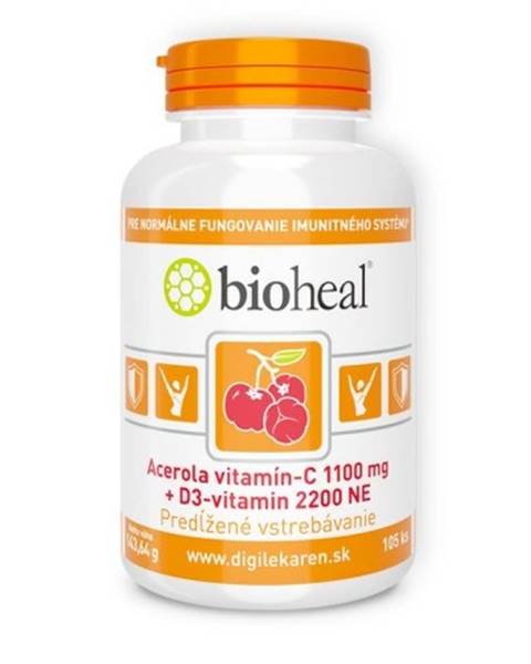 BIOHEAL acerola, vitamín C 1100 mg + vitamín D3 2200 105 tabliet