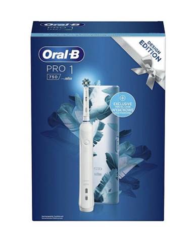 ORAL-B pro 1 750 white design edition elektrická zubná kefka + cestovné puzdro 1 set