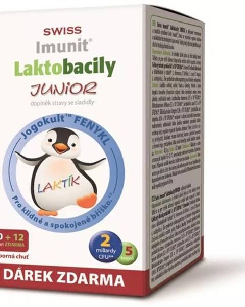 SWISS Imunit lactobacily junior + vitamín D3 60 tabliet + 12 ZADARMO