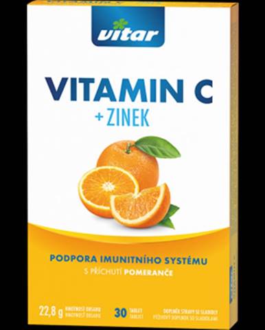 VITAR Vitamín C + zinok s príchuťou pomaranča 30 tabliet