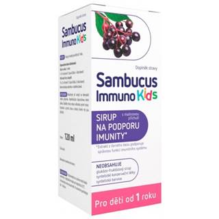 SAMBUCUS Immuno kids sirup malinová príchuť 120 ml