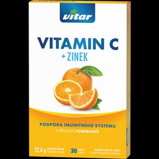 Vitamín C + zinok s príchuťou pomaranča 30 tabliet