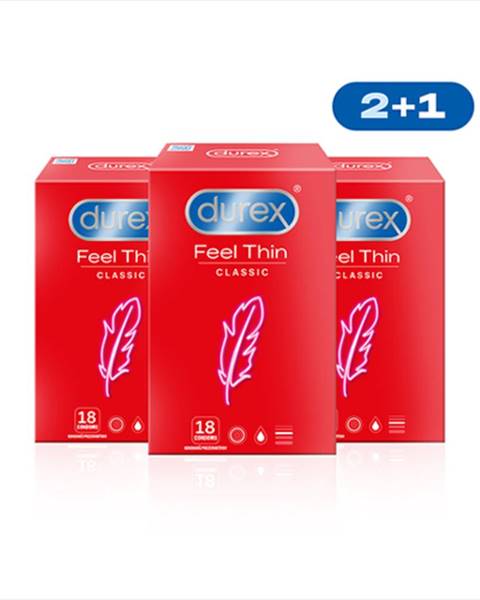 DUREX Feel thin classic kondóm 2+1 54 ks