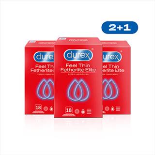 DUREX Feel thin extra lubricated kondóm 2+1 54 ks