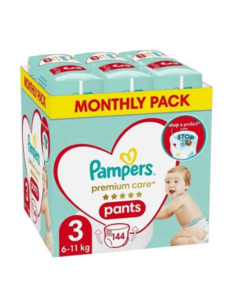 PAMPERS Premium care pants plienkové nohavičky veľkosť 3 144 ks