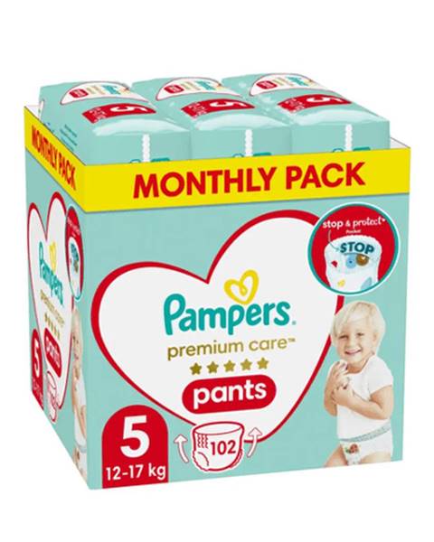 PAMPERS Premium care pants plienkové nohavičky veľkosť 5 102 ks