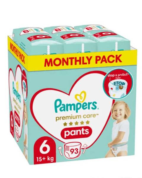 PAMPERS Premium care pants plienkové nohavičky veľkosť 6 93 ks