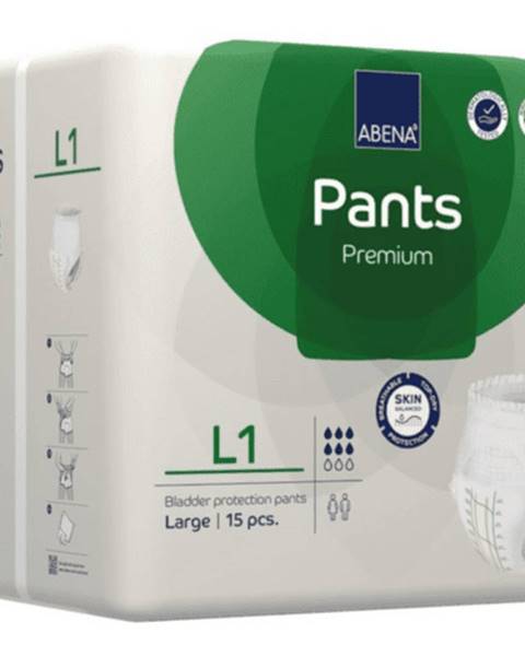 Pants premium L1 navliekacie plienkové nohavičky boky 100-140 cm savosť 1400 ml 15 ks