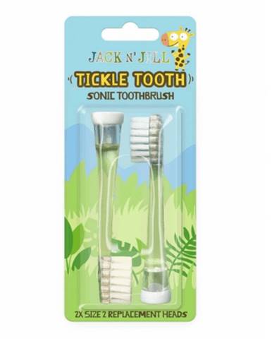 JACK N´JILL Náhradné hlavice tickle tooth pre sonickú zubnú kefku detské 18M+ 2 ks