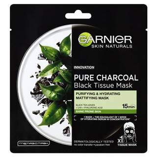 GARNIER Skin Black Mask PURE CHARCOAL Čierny čaj