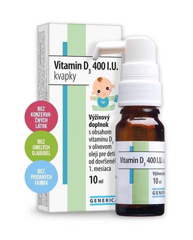 GENERICA Vitamin D3 400 I.U. kvapky
